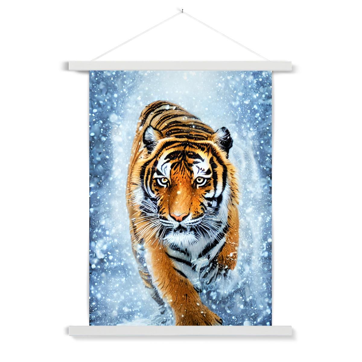 Tiger Snow Fine Art Print with Hanger