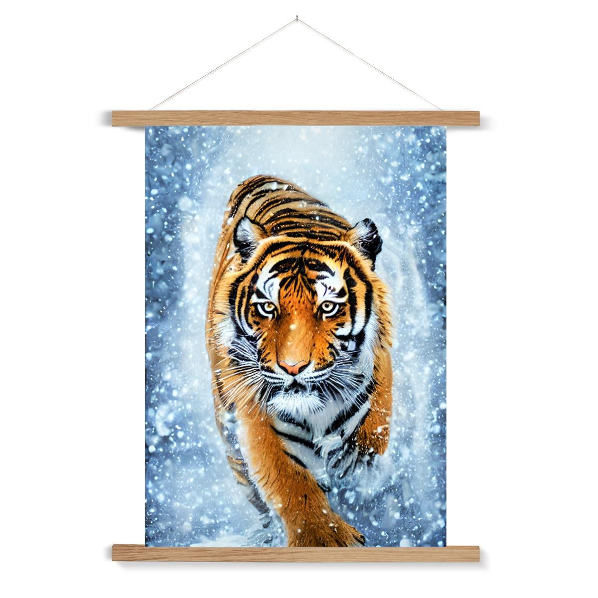 Tiger Snow Fine Art Print with Hanger