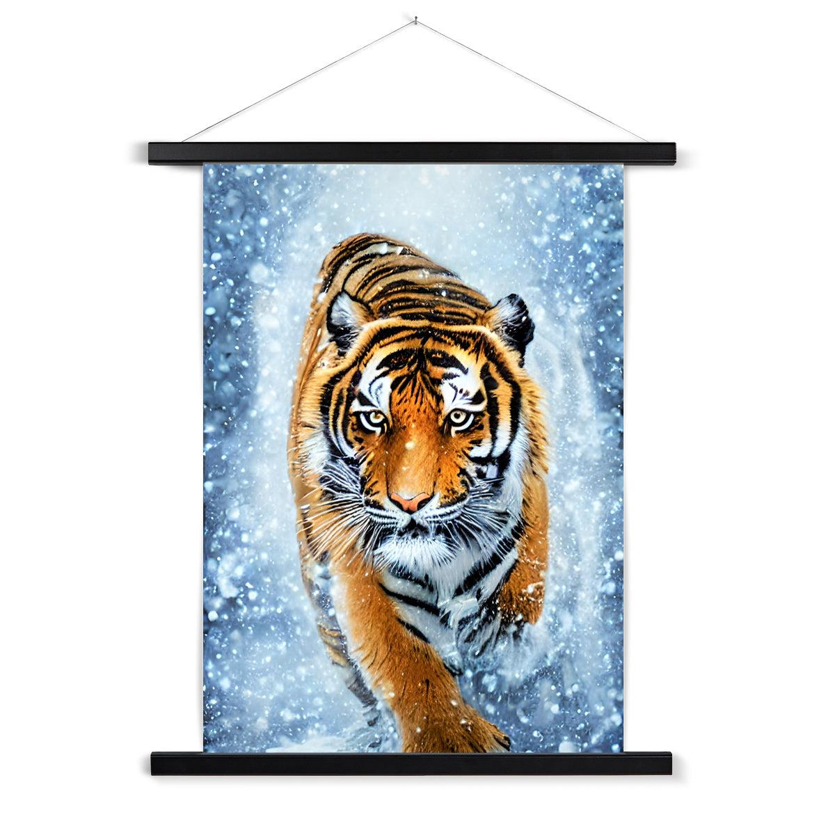 Tiger Snow Fine Art Print with Hanger