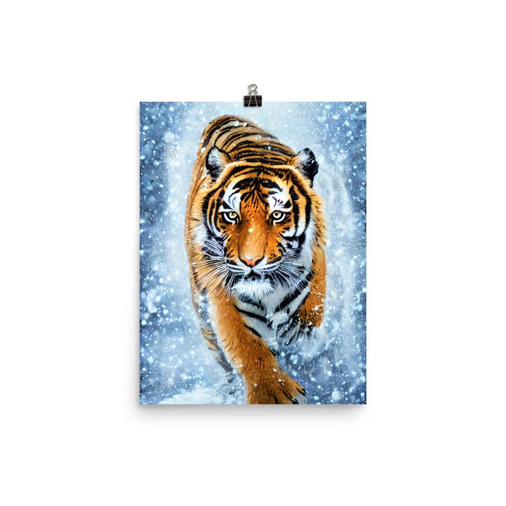 Tiger Snow Unframed Matte Print