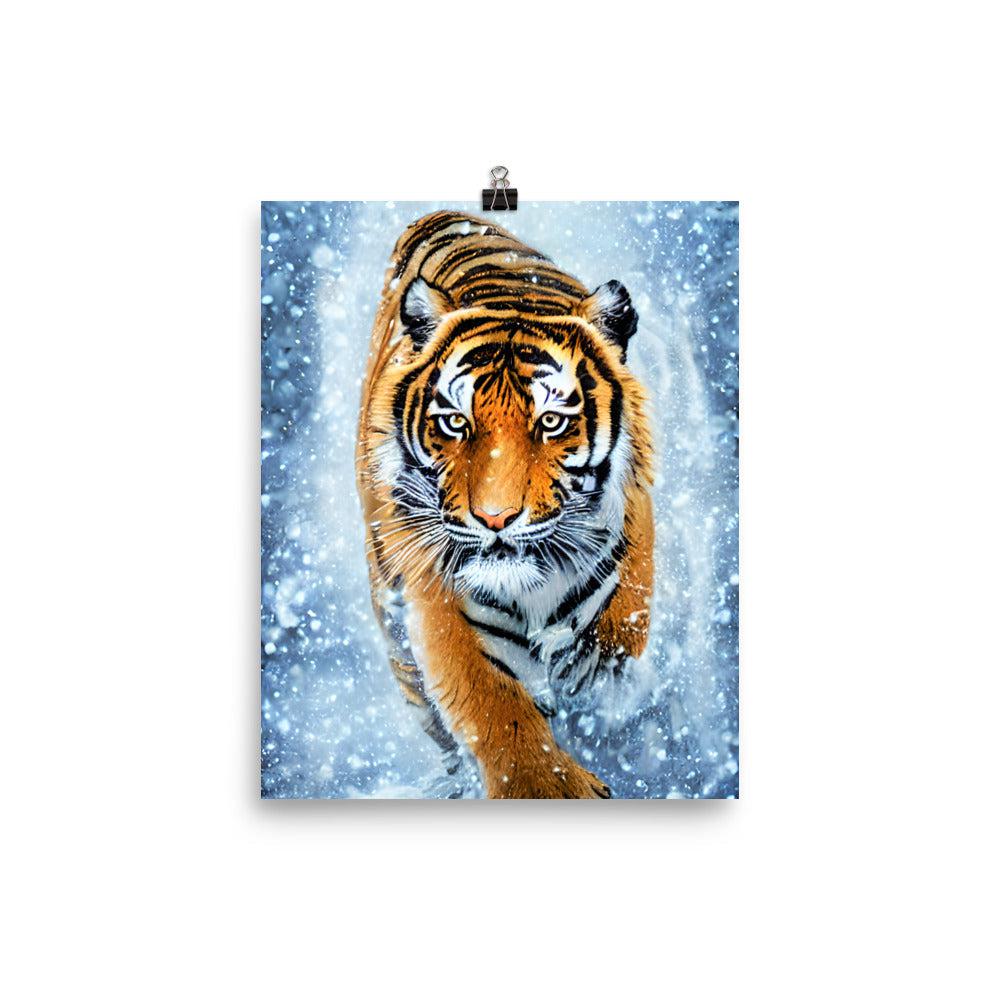 Tiger Snow Unframed Matte Print