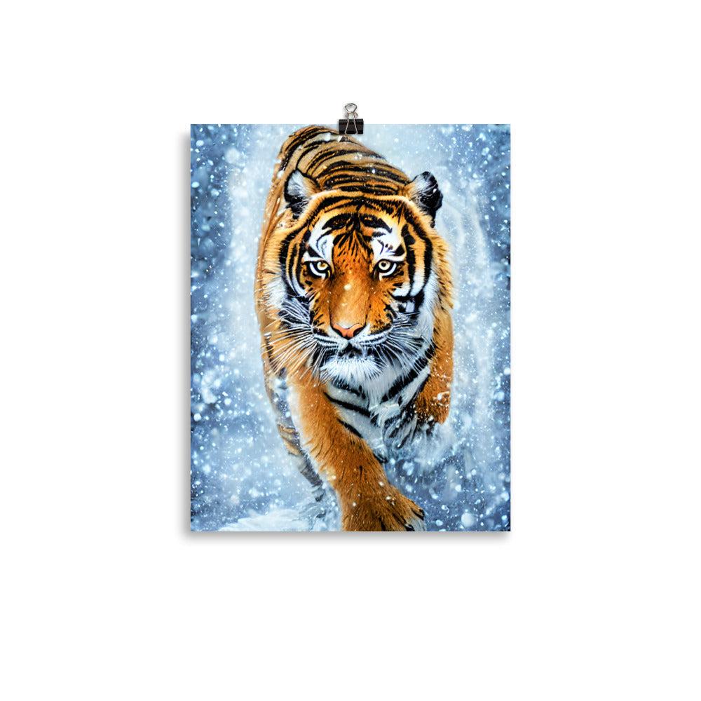 Tiger Snow Unframed Matte Print