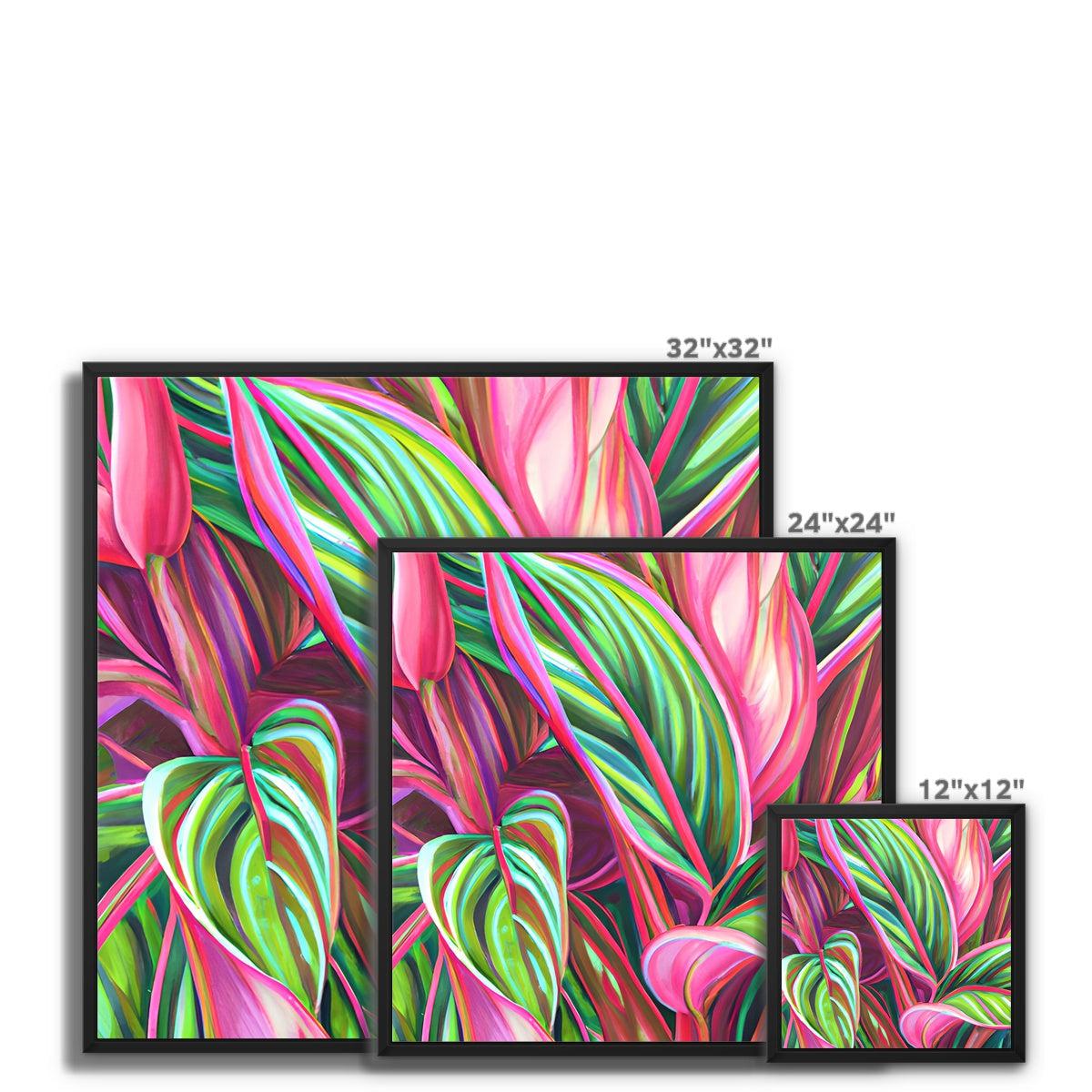 Tropical Leaves Framed Canvas