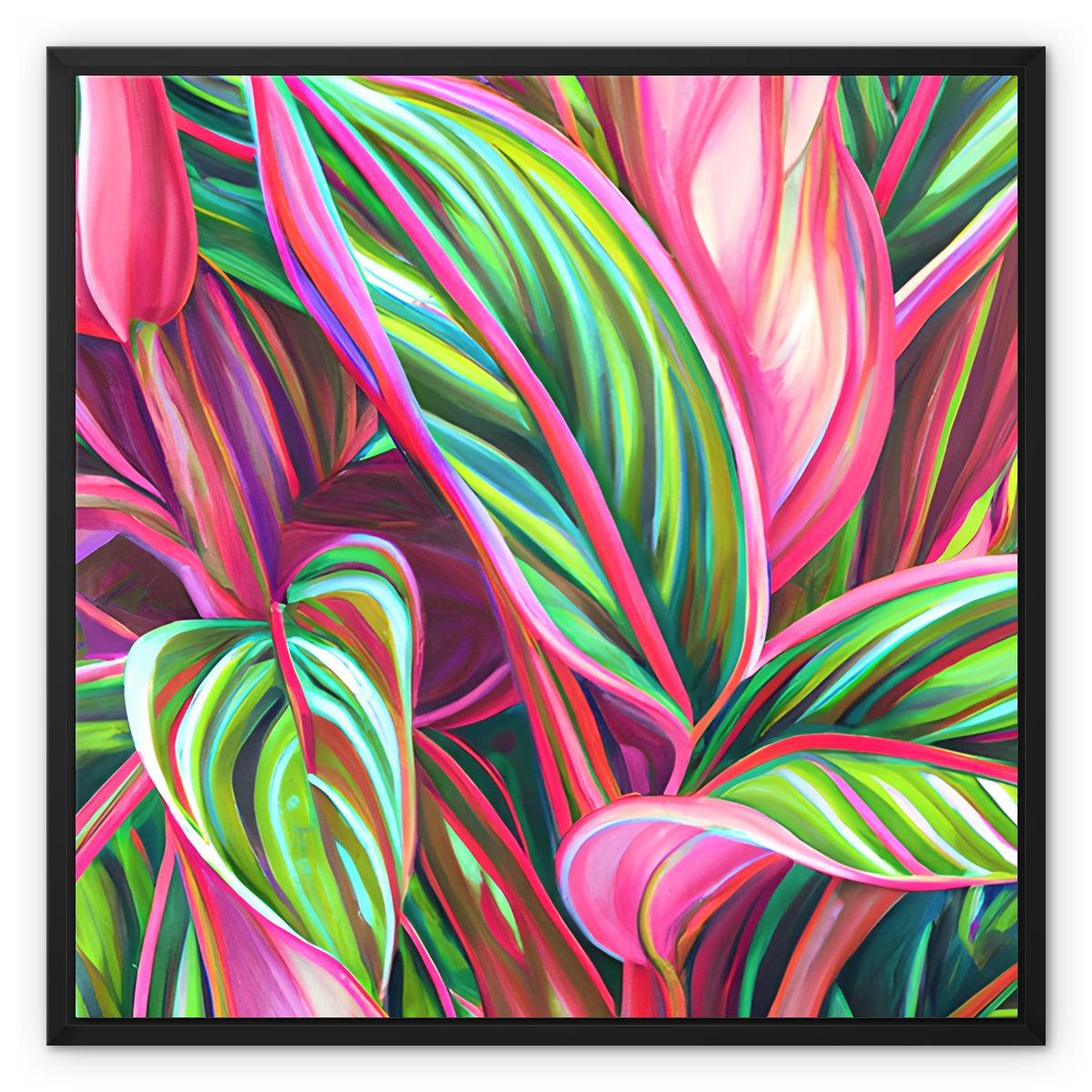 Tropical Leaves Framed Canvas