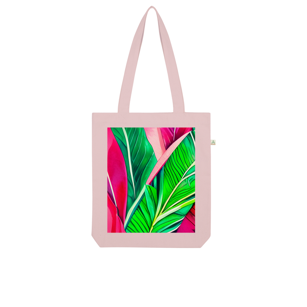 Green Tropical Leaves Organic Tote Bag