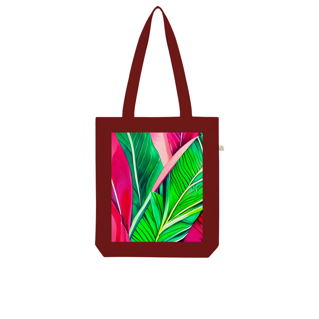 Green Tropical Leaves Organic Tote Bag