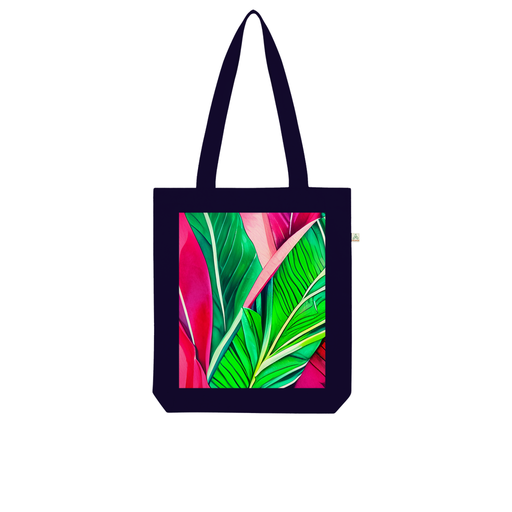 Green Tropical Leaves Organic Tote Bag