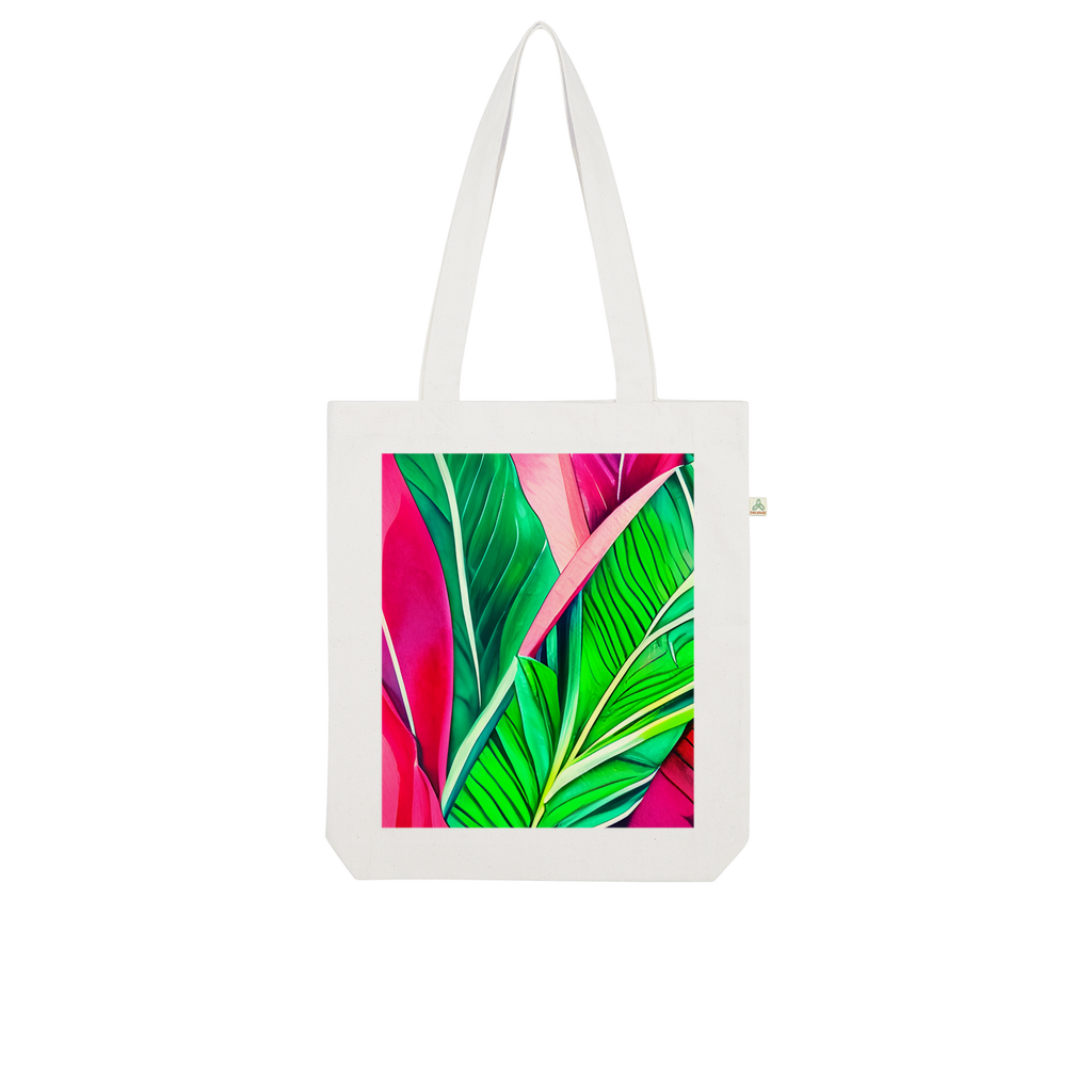 Green Tropical Leaves Organic Tote Bag