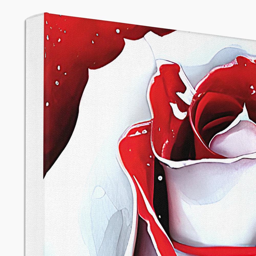 White Red Rose Canvas Print