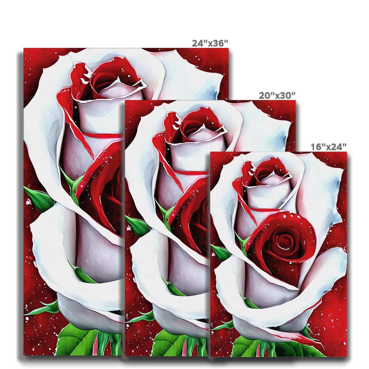 White Red Rose Canvas Print