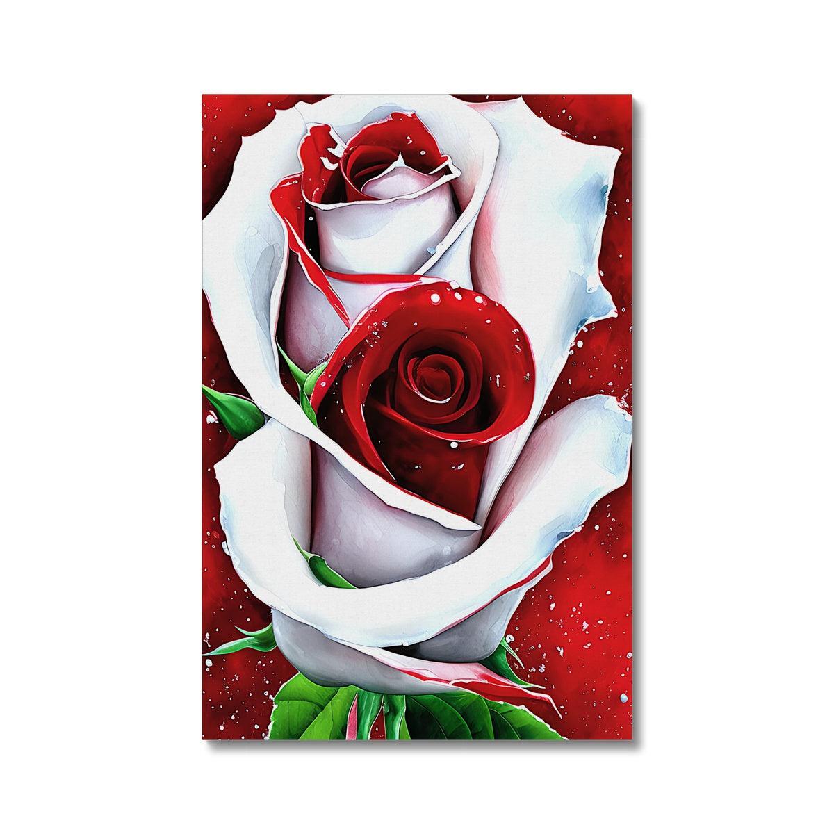 White Red Rose Canvas Print