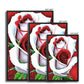 White Red Rose Framed Canvas