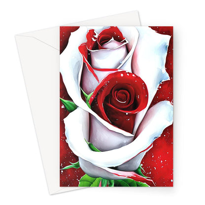 White Red Rose Greeting Card
