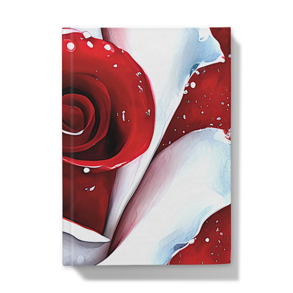 White Red Rose Hardback Journal
