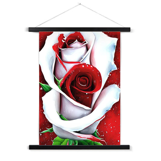 White Red Rose Fine Art Print with Hanger