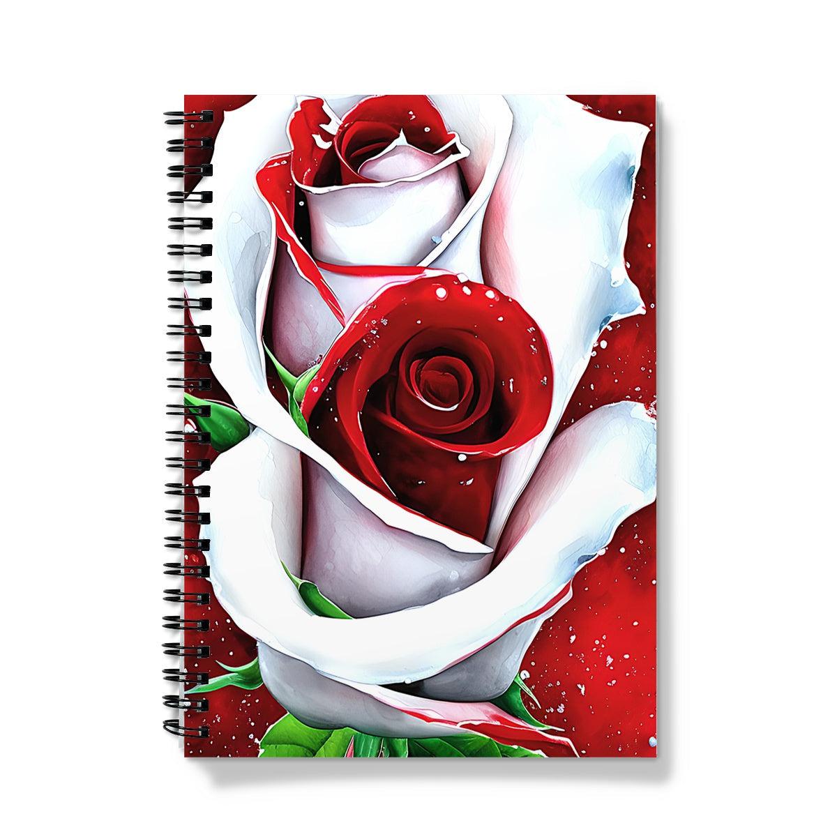 White Red Rose Spiral Notebook