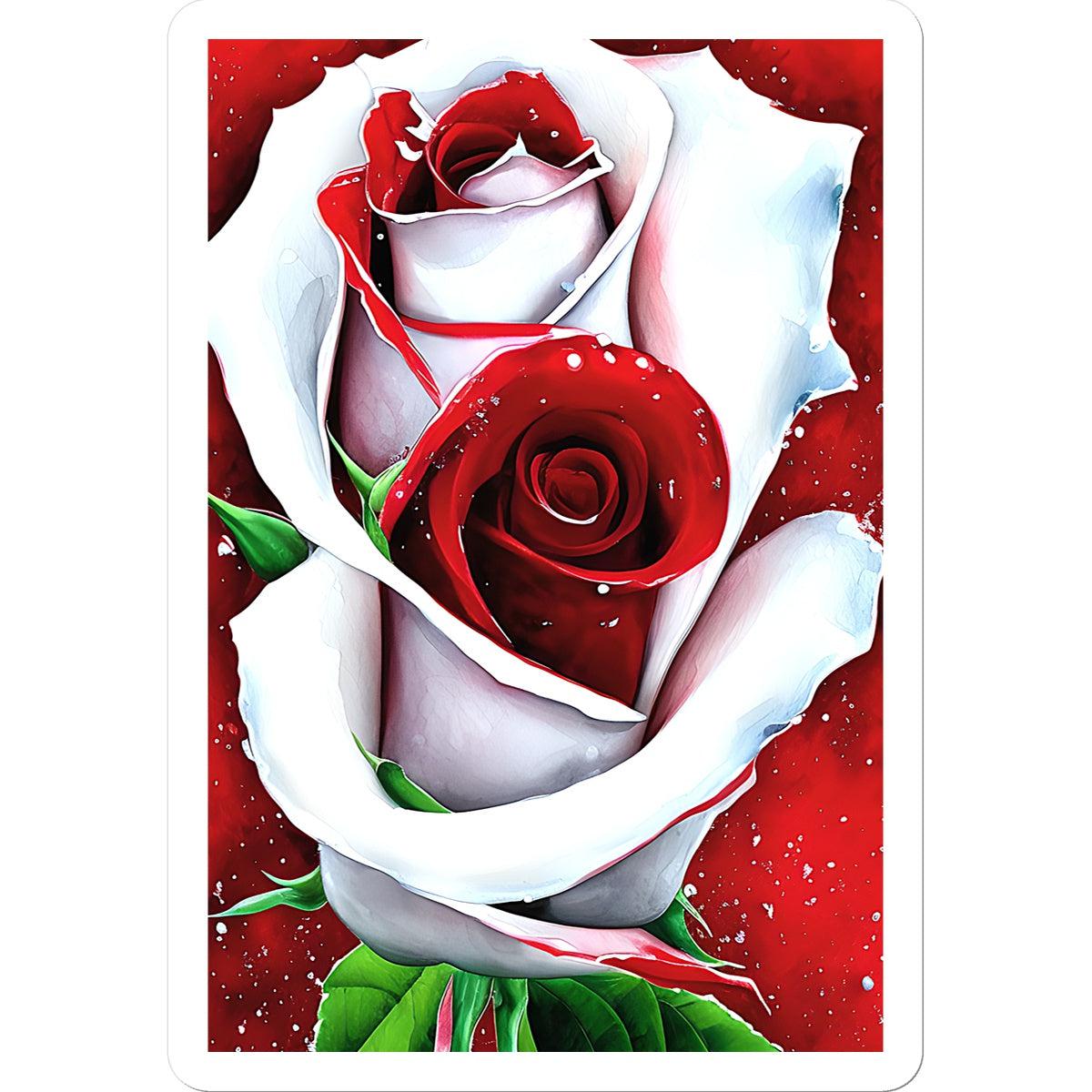 White Red Rose Sticker