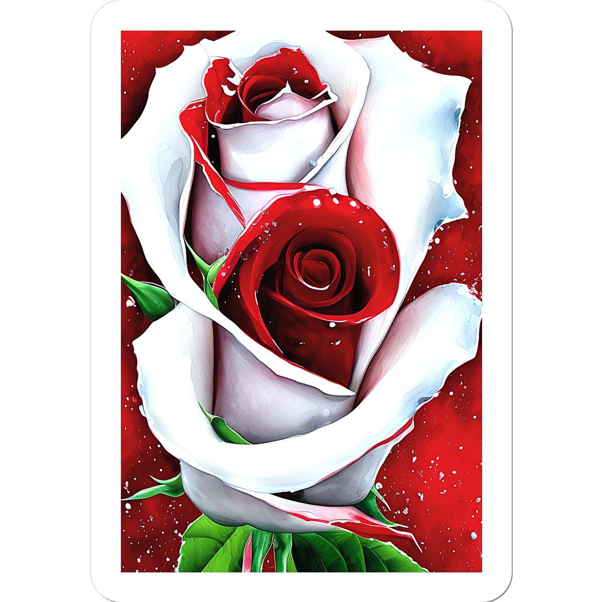 White Red Rose Sticker