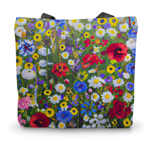 Digital Wildflowers Canvas Tote Bag