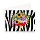 Zebra Print Ice-cream Flowers Greeting Card